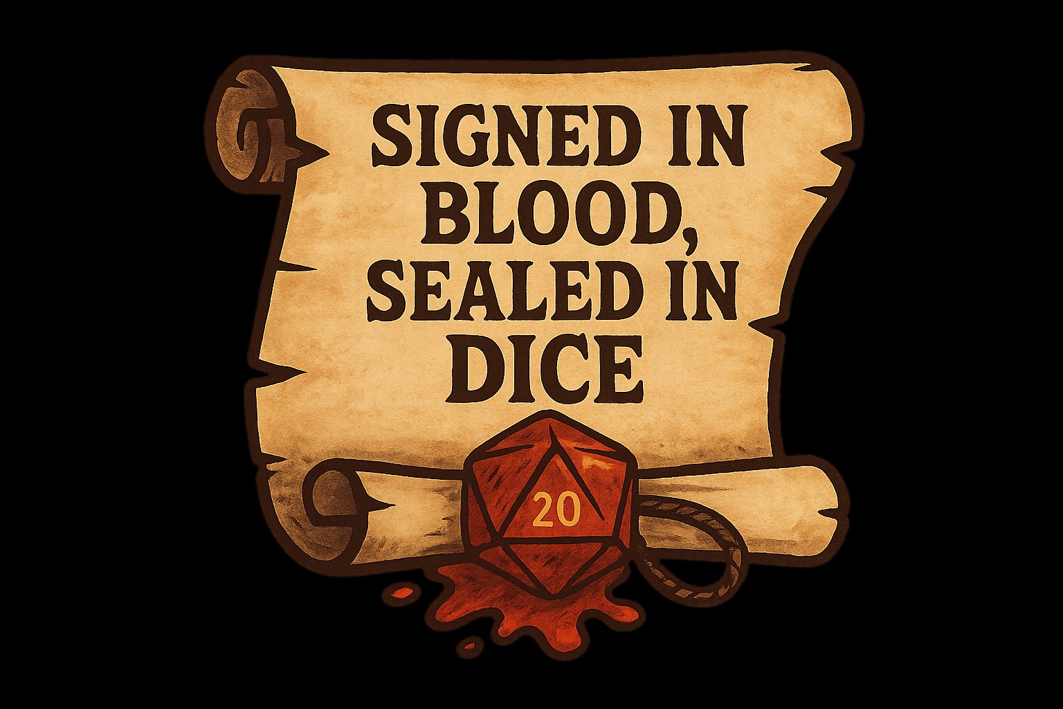 Signed in blood sealed in dice artwork